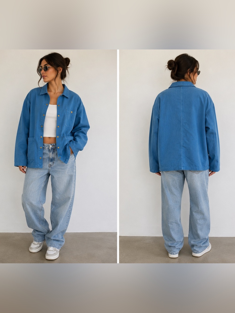 Big Bud Press Denim Work Jacket Marine Blue Sz 2XL